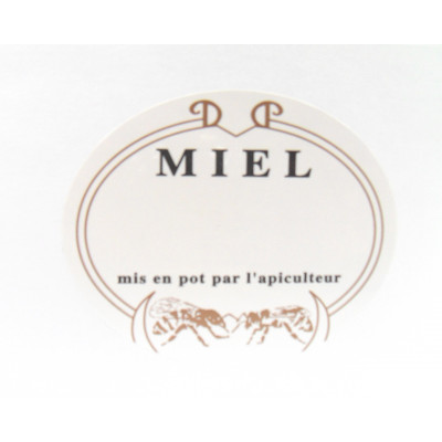 Etiquette ovale abeille, le cent