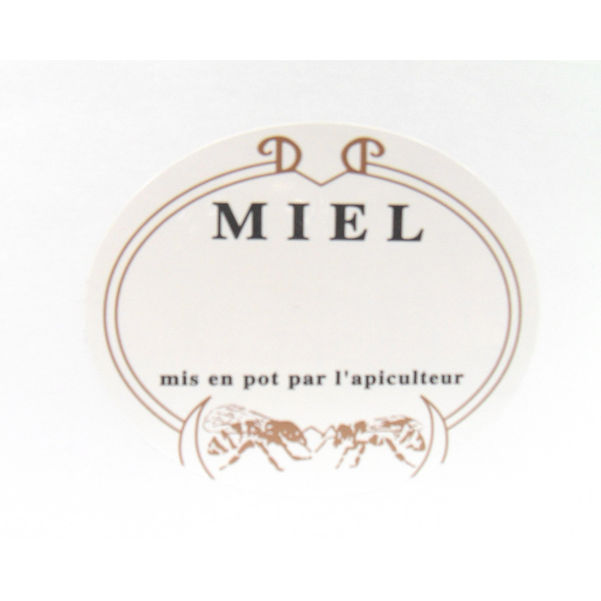 Etiquette ovale abeille, le cent