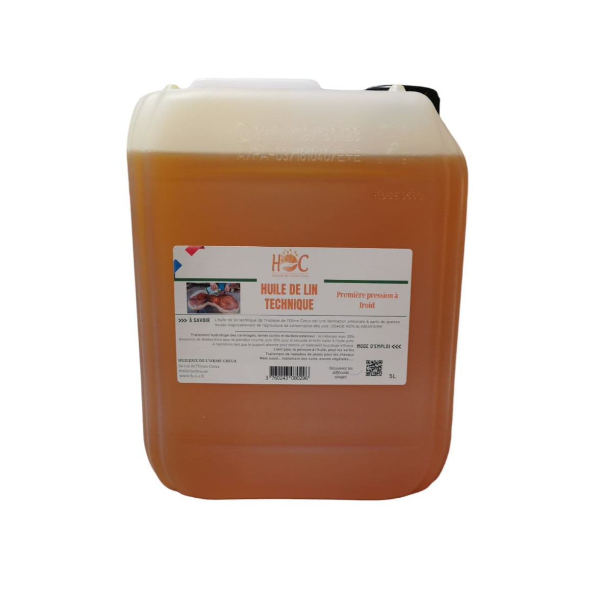 Huile de Lin 5 Litres - Traitement Hydrofuge Bois Ruche