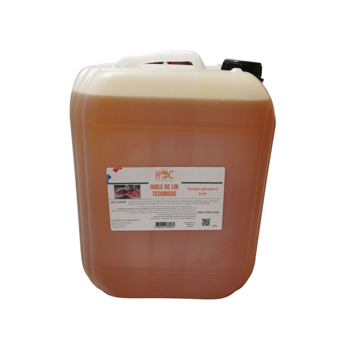 Huile de Lin 10 Litres Traitement Hydrofuge du Bois