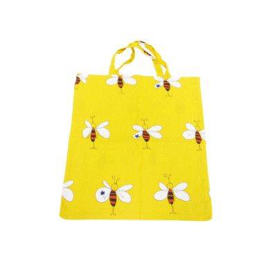 Sac Toile Coton Jaune Motif...