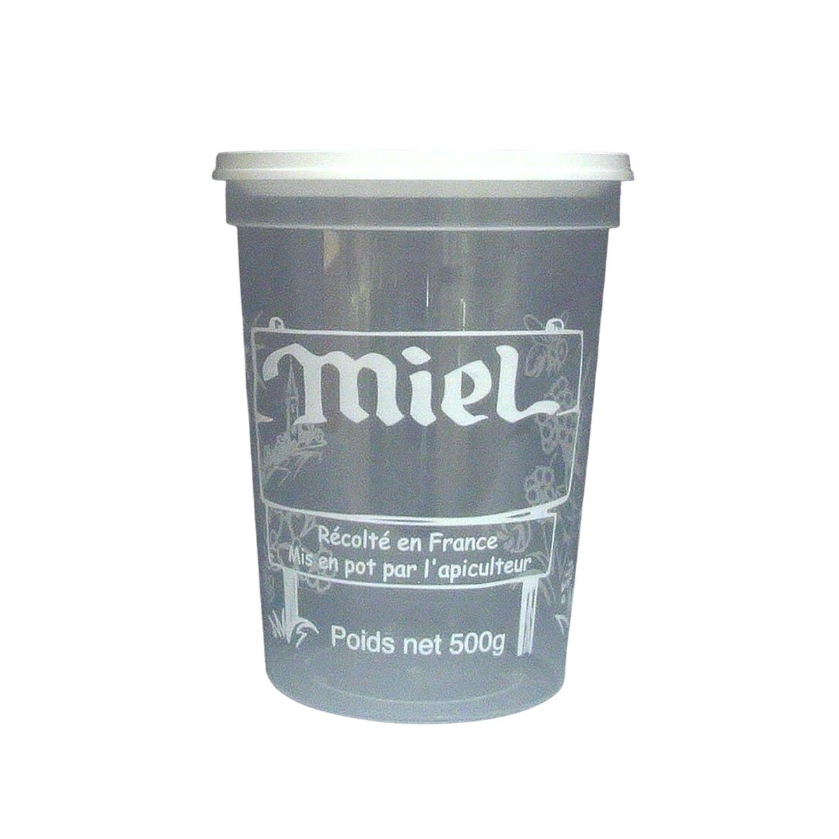 Lot de 25 Pots Miel Récolté en France 500g Plastique NICOT
