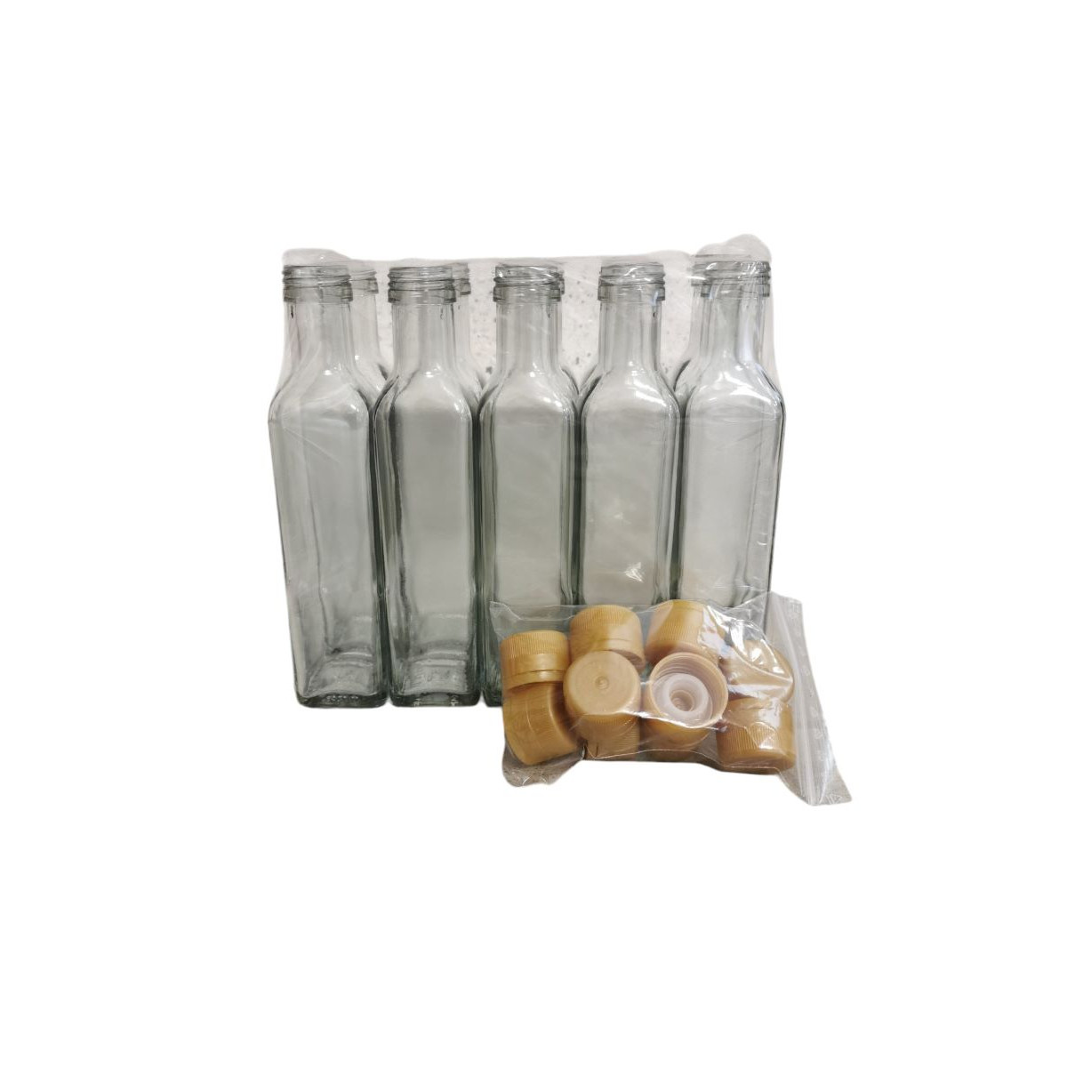 Bouteille Carrée 25 cl Avec Bouchon Goutteur - Pack de 10