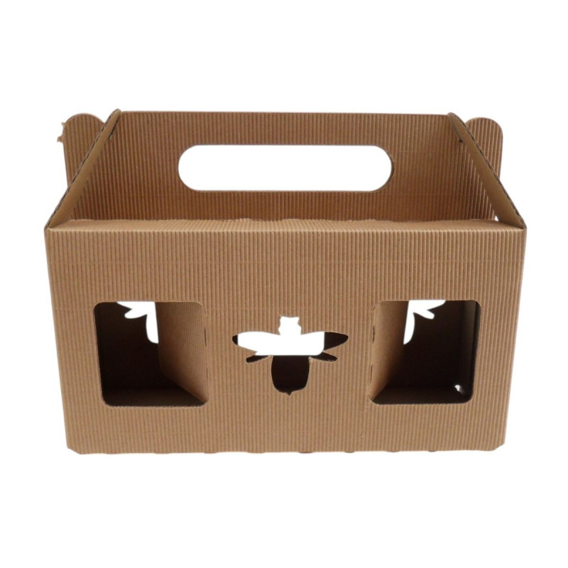 Présentoir Kraft 3 Pots Verre 250g Carton Ondulé