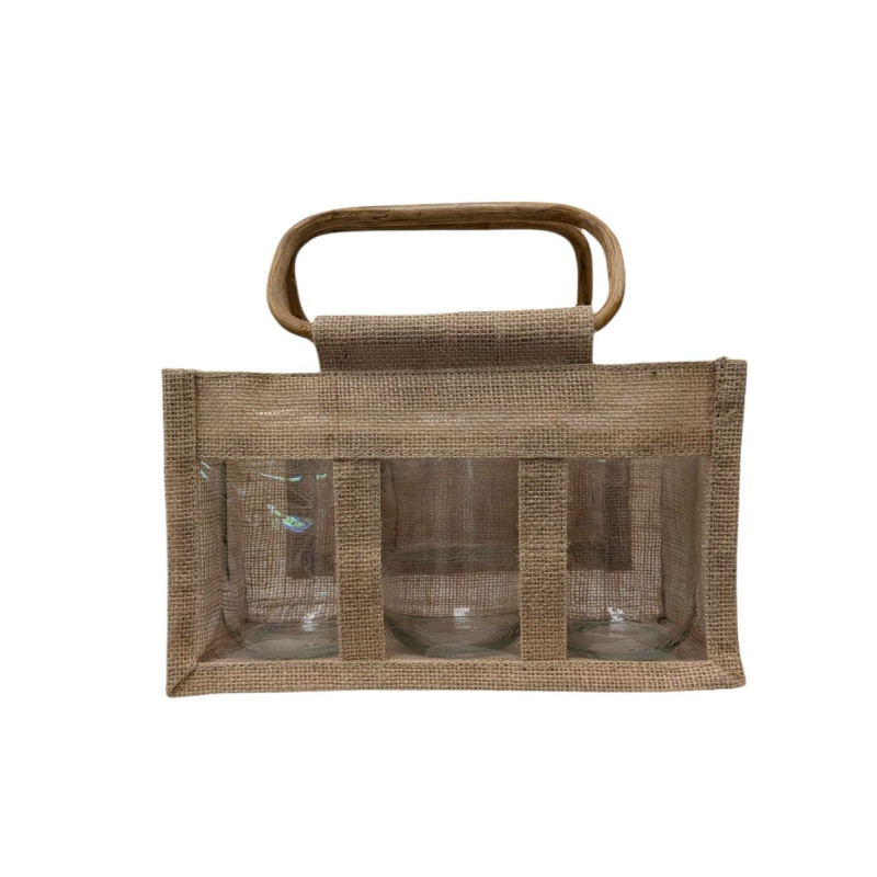 Sac Toile de Jute pour 3 Pots de Miel 500g
