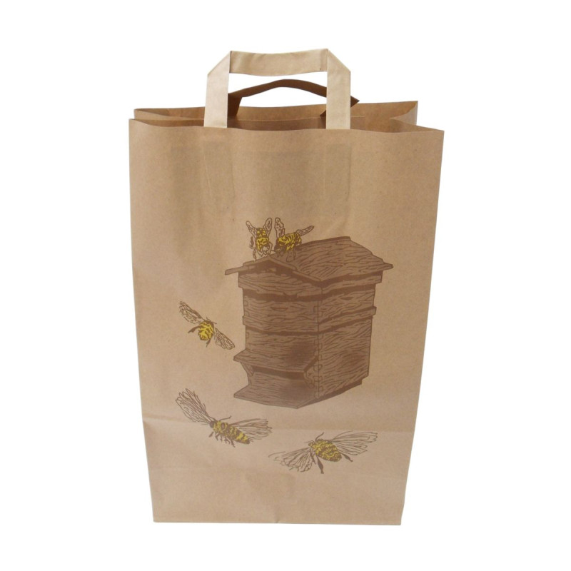 Sacs Papier Kraft Décor Abeilles Biodégradables - Lot de 25