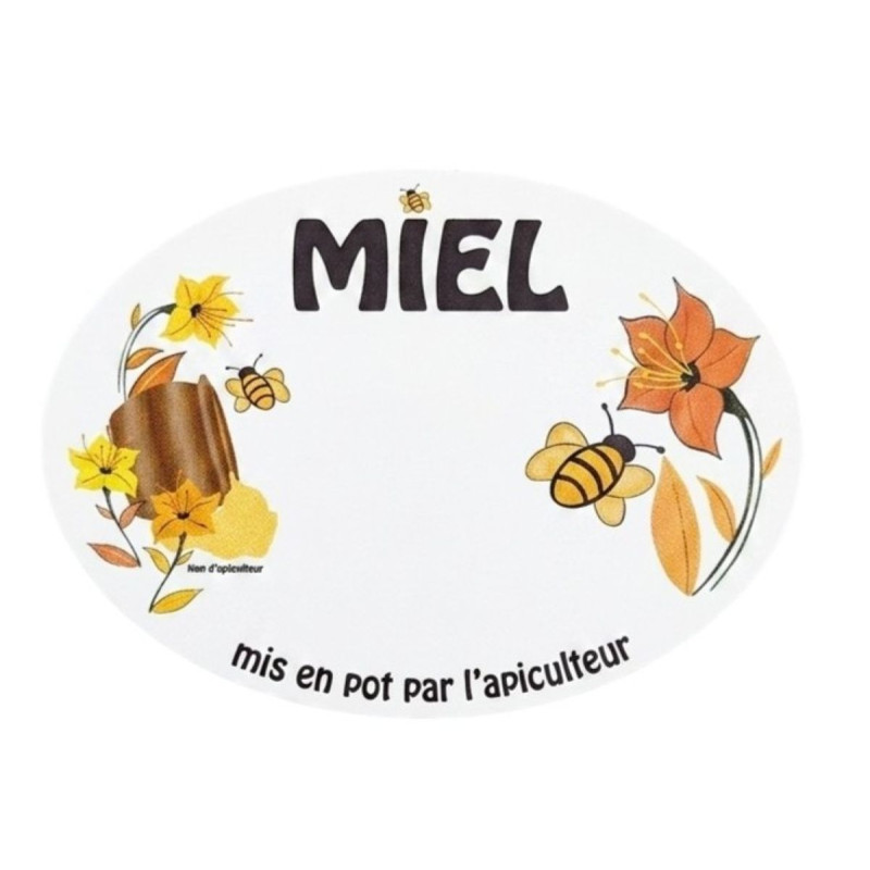 Étiquettes Ovales Fleurs - Lot de 100