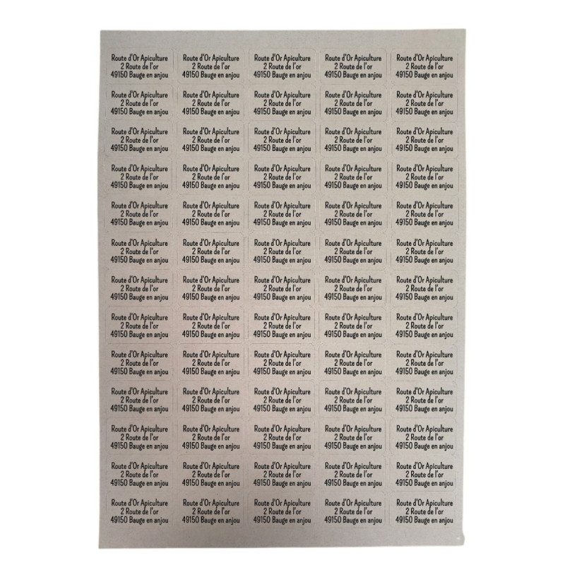 Étiquettes Kraft - Planche 65 Unités