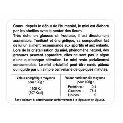 Contre-Étiquettes Miel -...
